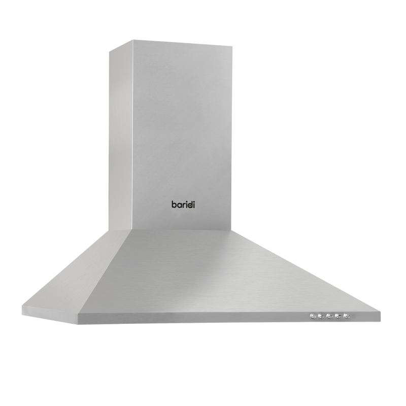 Baridi DH126  60cm Chimney Style Cooker Hood with Carbon Filters, Stainless Steel