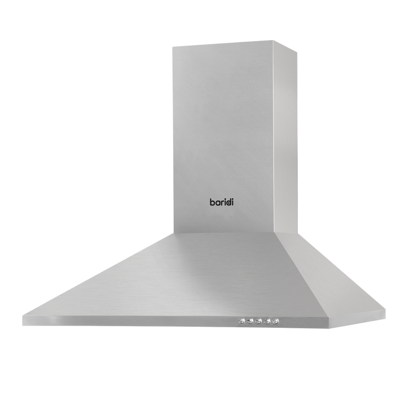 Baridi DH126  60cm Chimney Style Cooker Hood with Carbon Filters, Stainless Steel