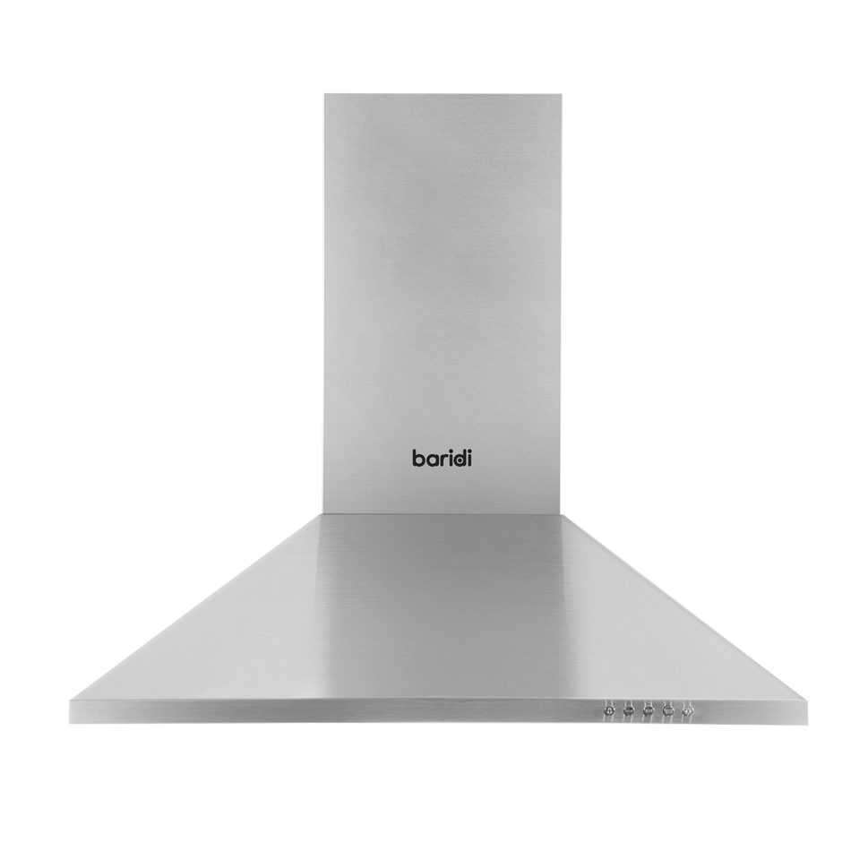 Baridi DH126  60cm Chimney Style Cooker Hood with Carbon Filters, Stainless Steel