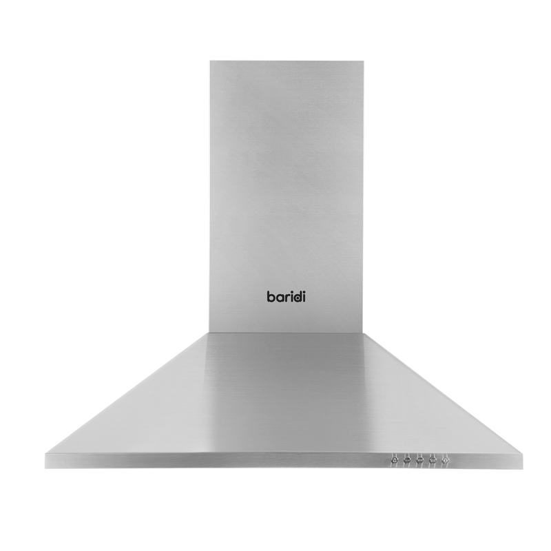 Baridi DH126  60cm Chimney Style Cooker Hood with Carbon Filters, Stainless Steel
