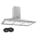 Baridi DH128  60cm Curved Glass Cooker Hood with Carbon Filters, LED Lights, Stainless Steel