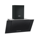 Baridi DH129  60cm Angled Chimney Cooker Hood with Carbon Filters, LED Lamp, Energy Class B, Black Glass