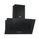 Baridi DH129  60cm Angled Chimney Cooker Hood with Carbon Filters, LED Lamp, Energy Class B, Black Glass