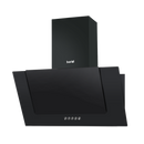 Baridi DH129  60cm Angled Chimney Cooker Hood with Carbon Filters, LED Lamp, Energy Class B, Black Glass