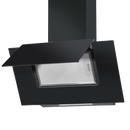 Baridi DH129  60cm Angled Chimney Cooker Hood with Carbon Filters, LED Lamp, Energy Class B, Black Glass