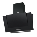 Baridi DH129  60cm Angled Chimney Cooker Hood with Carbon Filters, LED Lamp, Energy Class B, Black Glass