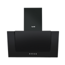 Baridi DH129  60cm Angled Chimney Cooker Hood with Carbon Filters, LED Lamp, Energy Class B, Black Glass