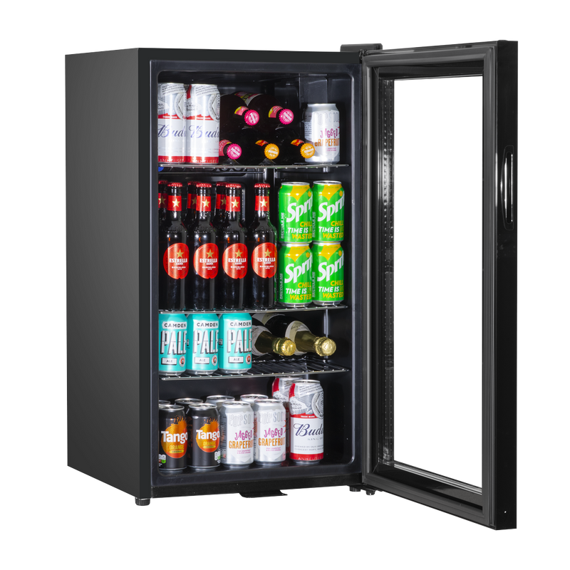 Baridi DH13  Under Counter Wine/Drink/Beverage Cooler/Fridge, Built-In Thermostat, Light, Security Lock, 85 Litre  Black