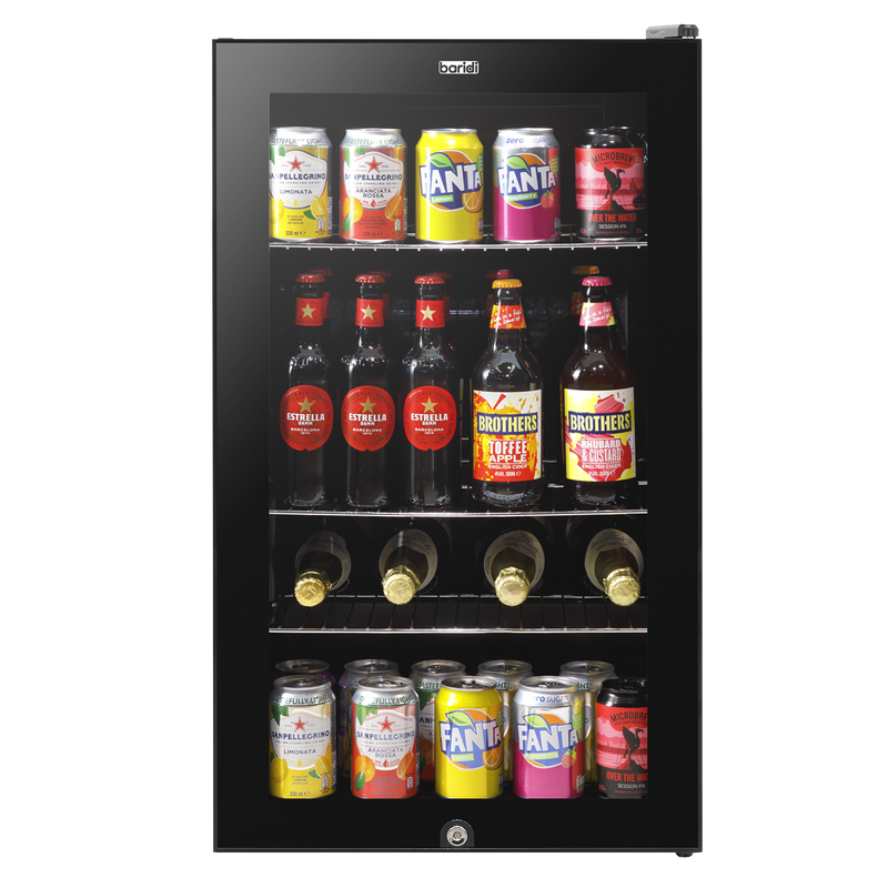 Baridi DH13  Under Counter Wine/Drink/Beverage Cooler/Fridge, Built-In Thermostat, Light, Security Lock, 85 Litre  Black