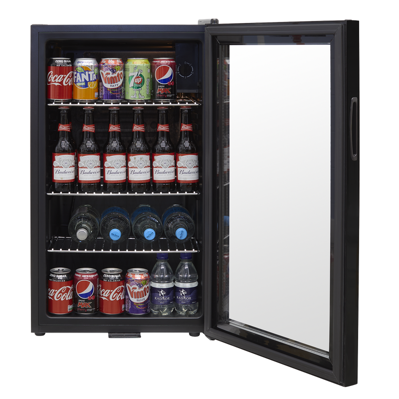 Baridi DH13  Under Counter Wine/Drink/Beverage Cooler/Fridge, Built-In Thermostat, Light, Security Lock, 85 Litre  Black