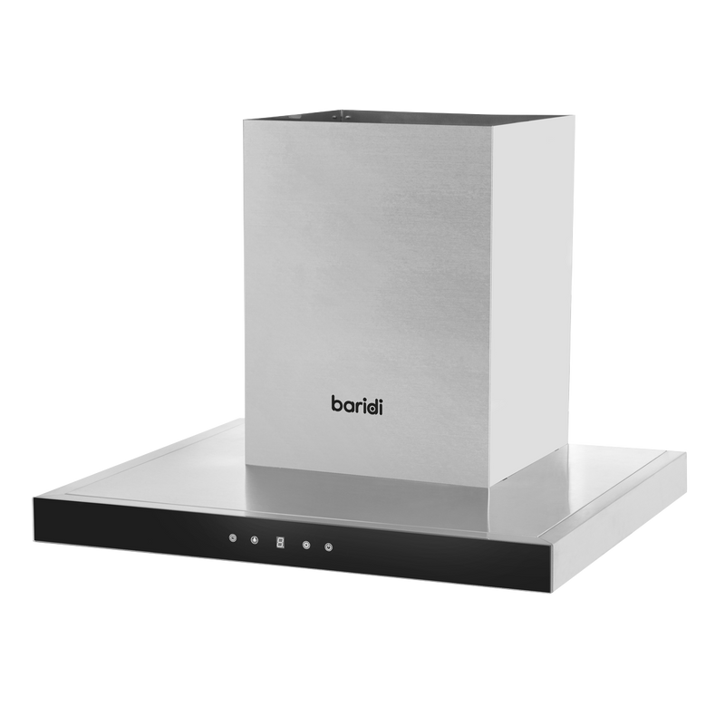 Baridi DH130  60cm T-Shape Chimney Cooker Hood with Carbon Filters, Stainless Steel