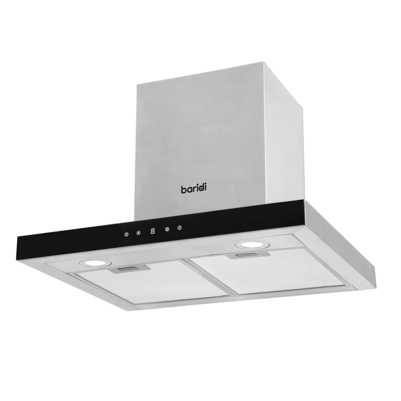 Baridi DH130  60cm T-Shape Chimney Cooker Hood with Carbon Filters, Stainless Steel
