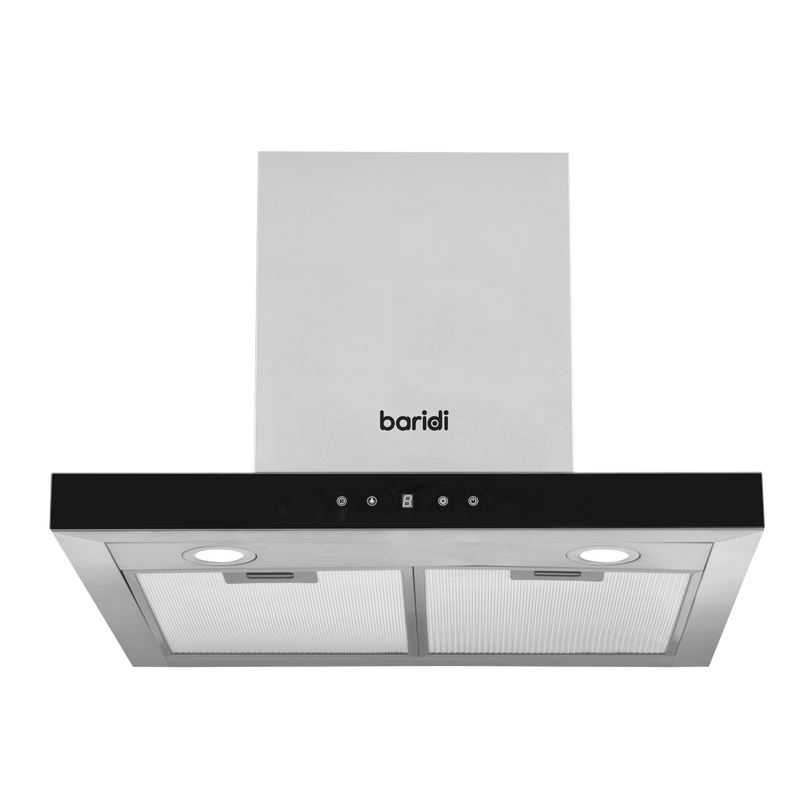 Baridi DH130  60cm T-Shape Chimney Cooker Hood with Carbon Filters, Stainless Steel