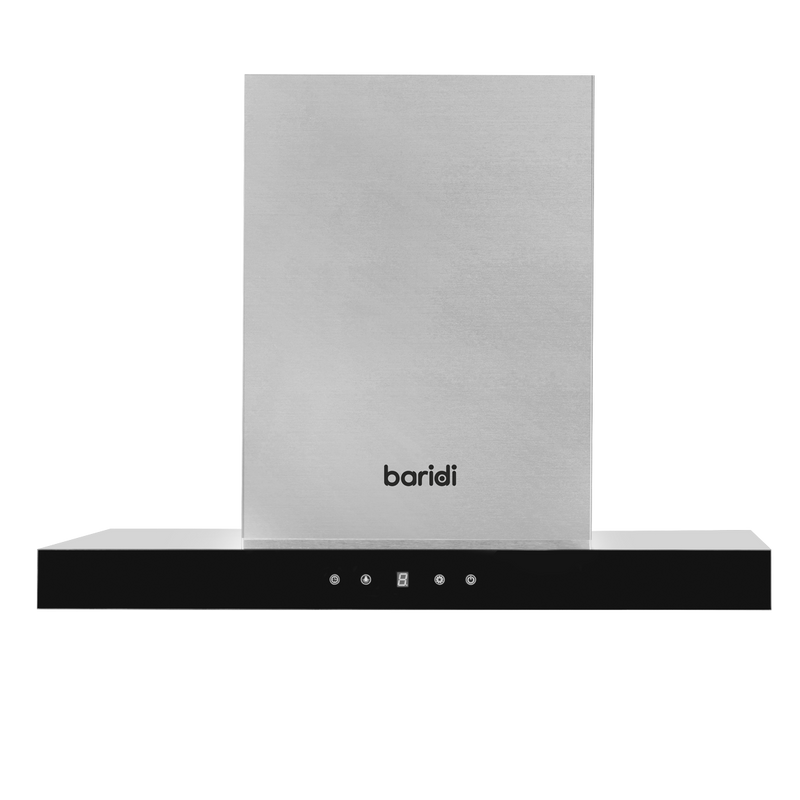 Baridi DH130  60cm T-Shape Chimney Cooker Hood with Carbon Filters, Stainless Steel