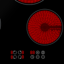 Baridi DH131  60cm Built-In Ceramic Hob 4 Cooking Zones, Black Glass, 6000W with Touch Controls, Timer