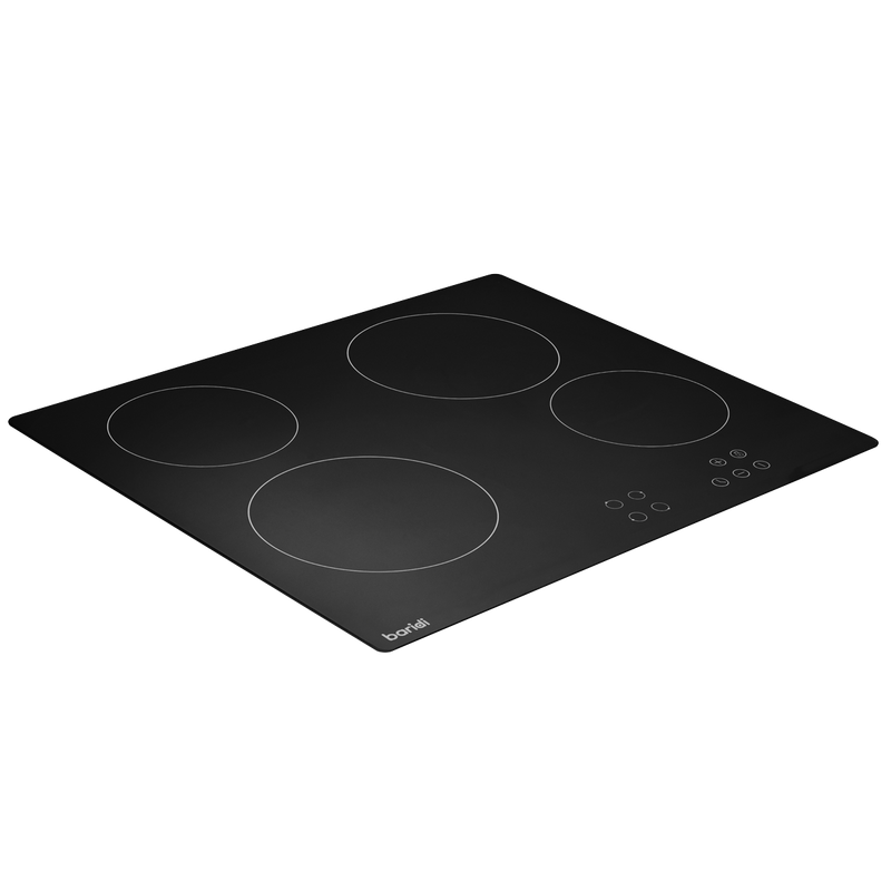 Baridi DH131  60cm Built-In Ceramic Hob 4 Cooking Zones, Black Glass, 6000W with Touch Controls, Timer