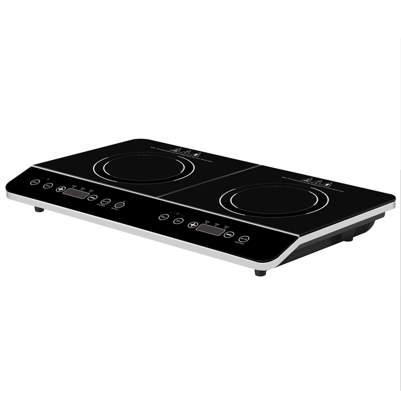 Sealey DH146 Baridi Portable Induction Hob: Two Zone Cooktop with 13A Plug, 2800W, 10 Power Settings, Touch Controls, 3-Hour Timer Function, Child Safety Lock, Black