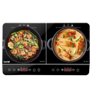 Baridi DH146  Portable Induction Hob: Two Zone Cooktop with 13A Plug, 2800W, 10 Power Settings, Touch Controls, 3-Hour Timer Function, Child Safety Lock, Black