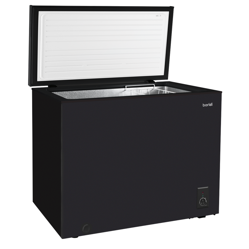 Baridi DH151  Freestanding Chest Freezer, 199L Capacity, Garages and Outbuilding Safe, -12 to -24 degreeC Adjustable Thermostat with Refrigeration Mode, Black