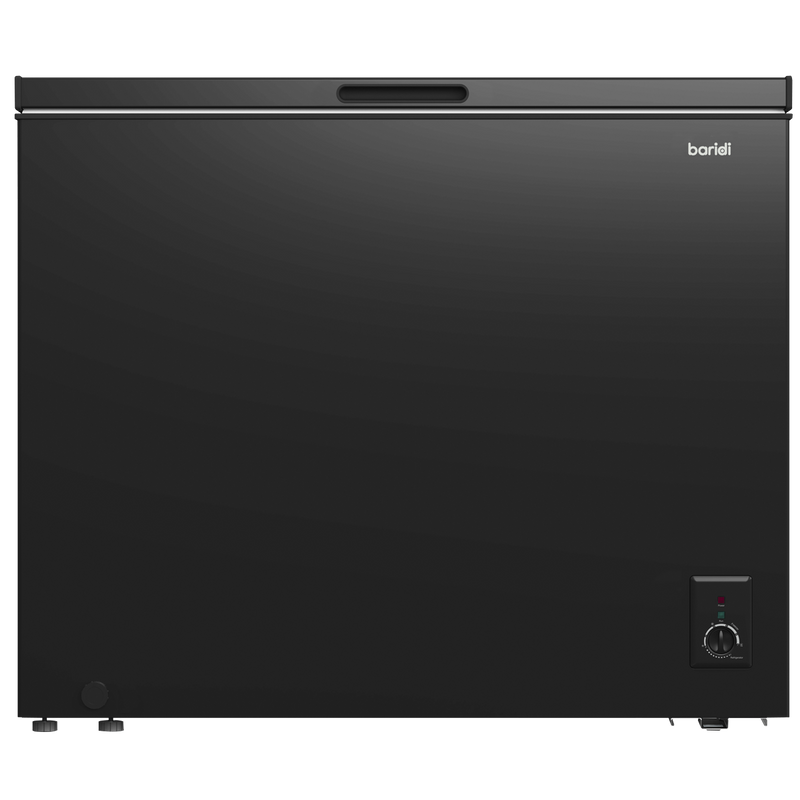 Baridi DH151  Freestanding Chest Freezer, 199L Capacity, Garages and Outbuilding Safe, -12 to -24 degreeC Adjustable Thermostat with Refrigeration Mode, Black