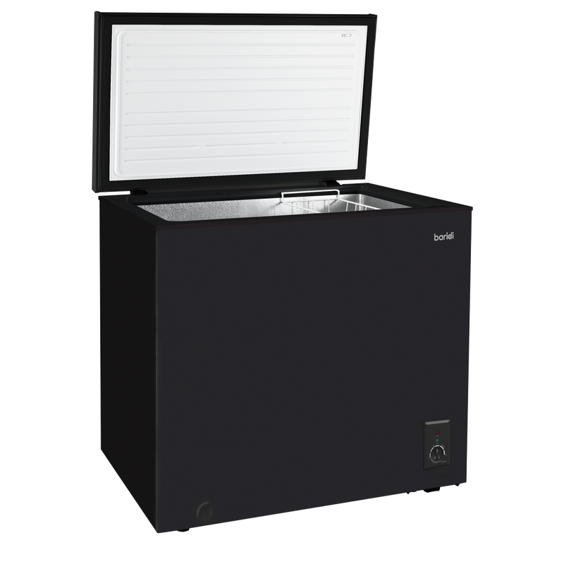Baridi DH152  Freestanding Chest Freezer, 142L Capacity, Garages and Outbuilding Safe, -12 to -24 degreeC Adjustable Thermostat with Refrigeration Mode, Black