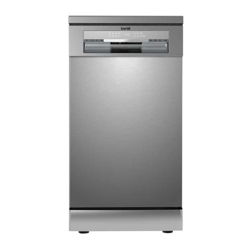 Baridi DH166  Slimline Freestanding Dishwasher, 45cm Wide with 10 Place Settings, 8 Programs & 5 Functions, LED Display, Silver