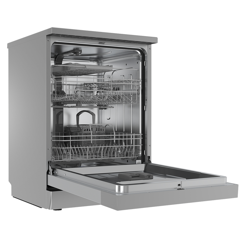 Baridi DH167  Freestanding Dishwasher, Full Size, Standard 60cm Wide with 14 Place Settings, 8 Programs & 5 Functions, LED Display, Silver