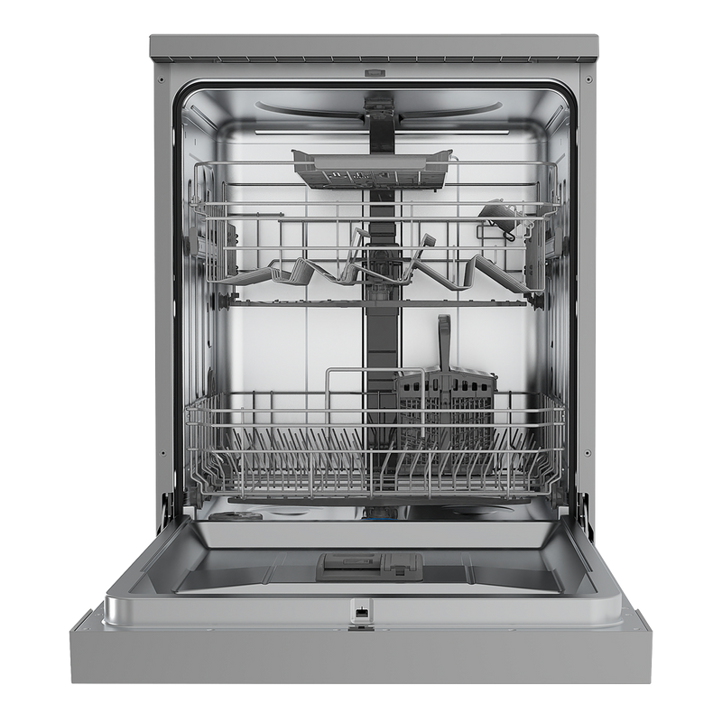 Baridi DH167  Freestanding Dishwasher, Full Size, Standard 60cm Wide with 14 Place Settings, 8 Programs & 5 Functions, LED Display, Silver