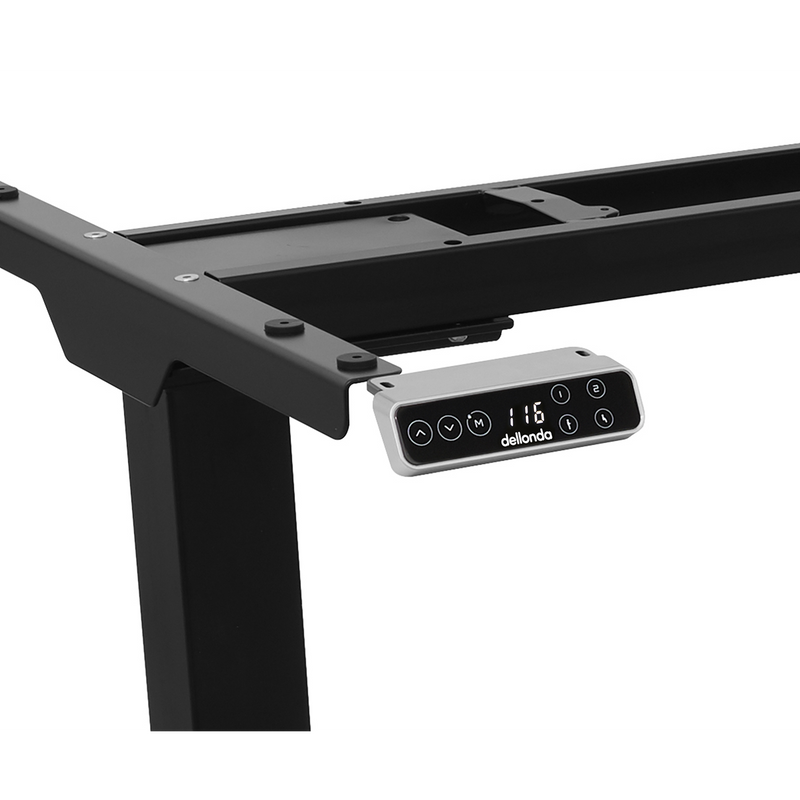 Dellonda DH16 Dellonda Black Electric Adjustable Desk Frame, Digital Controls 100kg Heavy Duty