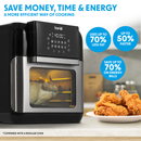 Baridi DH170  Air Fryer & Rotisserie, 10 Preset Programs, 1500W, 12L, Black & Silver