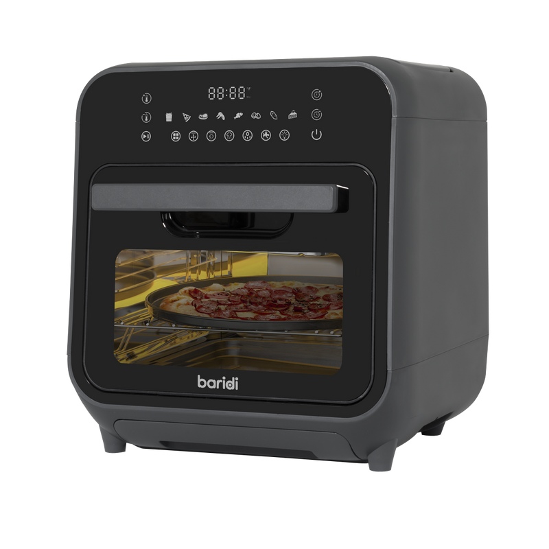 Sealey DH171 Baridi Steam Air Fryer Oven, Self-Cleaning, 8 Preset Programs, 1635W, 15L, Black