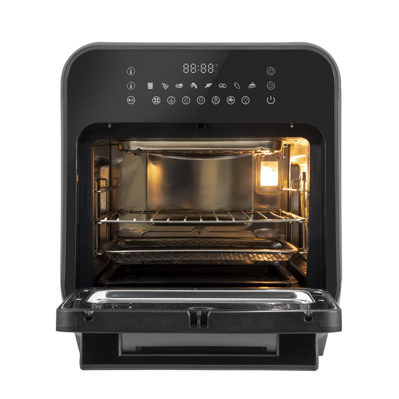 Sealey DH171 Baridi Steam Air Fryer Oven, Self-Cleaning, 8 Preset Programs, 1635W, 15L, Black