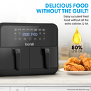 Baridi DH172  Dual Zone Air Fryer 8L with 8-in-1 Functions Touch Controls, Easy-Clean, Black - DH172