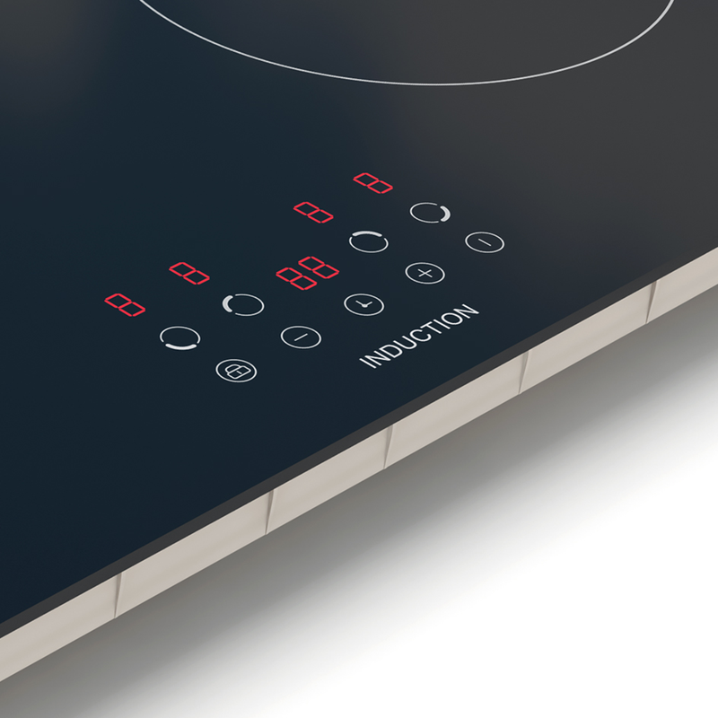 Baridi DH176  60cm Built-In Induction Hob with 4 Cooking Zones, Black Glass, 6800W with 9 Power Settings, Touch Controls & Timer, Hardwired