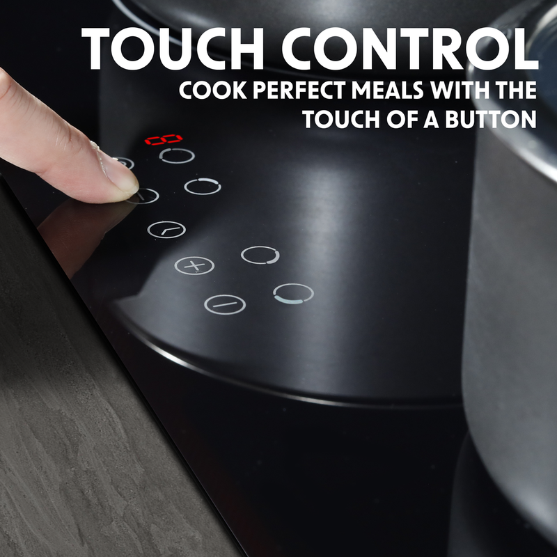 Baridi DH176  60cm Built-In Induction Hob with 4 Cooking Zones, Black Glass, 6800W with 9 Power Settings, Touch Controls & Timer, Hardwired