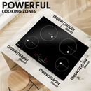 Baridi DH179  77cm Built-In Induction Hob with 4 Cooking Zones, 7200W, Boost Function, 9 Power Levels, Touch Control & Timer, Hardwired