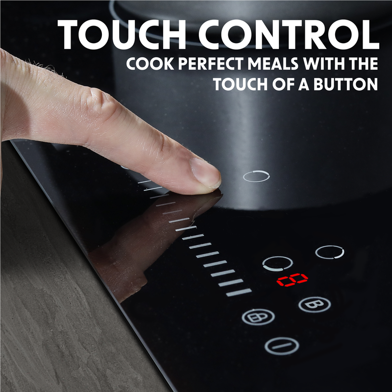 Baridi DH179  77cm Built-In Induction Hob with 4 Cooking Zones, 7200W, Boost Function, 9 Power Levels, Touch Control & Timer, Hardwired