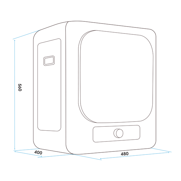 Baridi DH192  Small Tumble Dryer, Portable, 2.5kg, Vented, Perfect for Counter Top or Wall Mounted Use with Mechanical Controls, Compact, Mini Spin Dryer - DH192