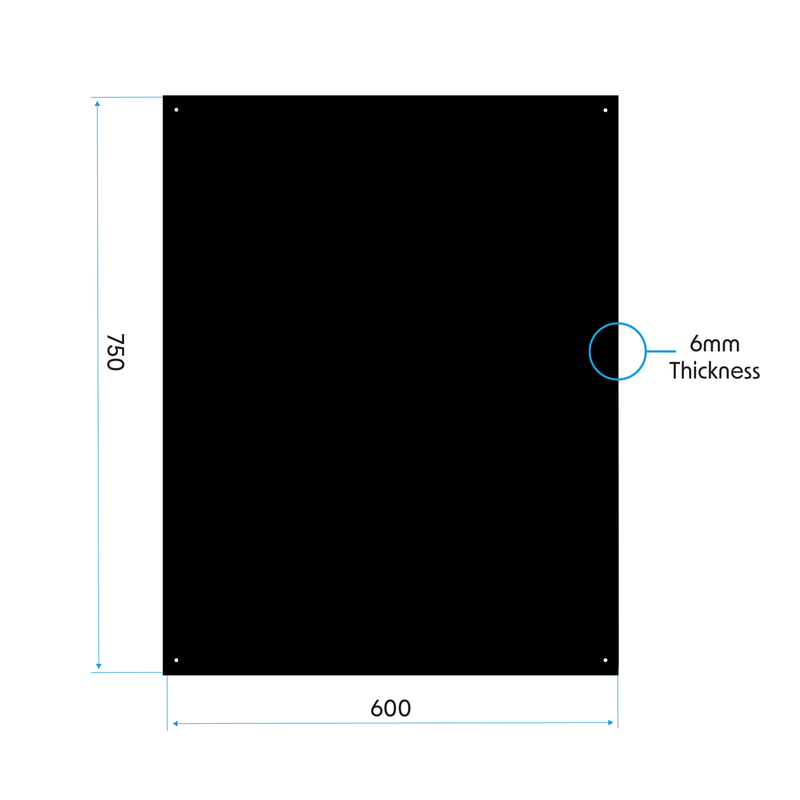 Baridi DH194  60cm Splashback for Cooker Hoods, Extractor Fans, Black Glass