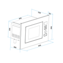 Baridi DH198  25L Integrated Microwave Oven with Grill, 900W, Sensor Touch Controls, Black