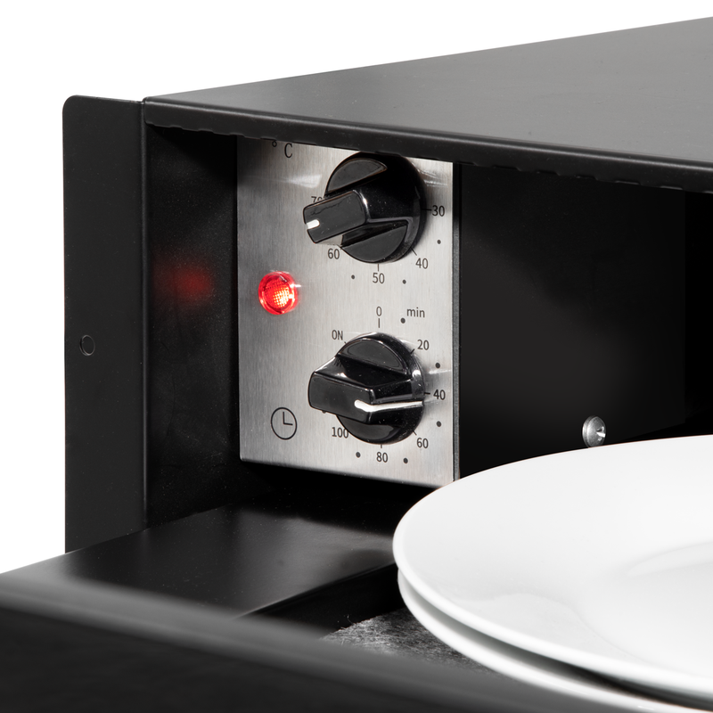 Baridi DH202  60cm Built-In Warming Drawer, Push-to-Open, Anti-Slip Mat, Black/Stainless Steel