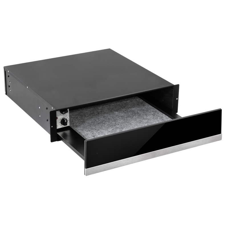 Baridi DH202  60cm Built-In Warming Drawer, Push-to-Open, Anti-Slip Mat, Black/Stainless Steel