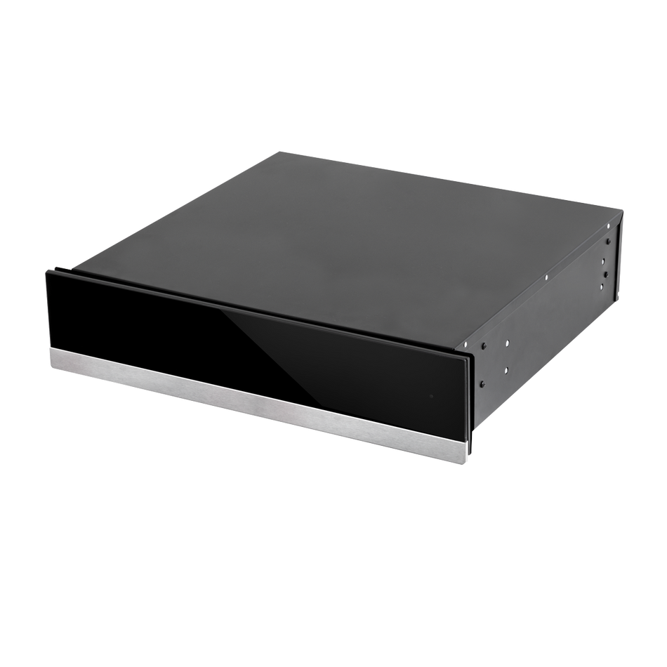Baridi DH202  60cm Built-In Warming Drawer, Push-to-Open, Anti-Slip Mat, Black/Stainless Steel