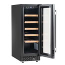 Baridi DH203  20 Bottle Slim 30cm Built-In Wine Cooler, Touchscreen Controls, Black