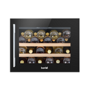 Baridi DH206  60cm Built-In 36 Bottle Wine Cooler with Beech Wood Shelves and Internal LED Light, Black