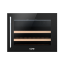 Baridi DH205  60cm Built-In 28 Bottle Wine Cooler with Beech Wood Shelves and Internal LED Light, Black