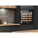 Baridi DH206  60cm Built-In 36 Bottle Wine Cooler with Beech Wood Shelves and Internal LED Light, Black