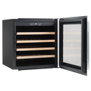 Baridi DH206  60cm Built-In 36 Bottle Wine Cooler with Beech Wood Shelves and Internal LED Light, Black