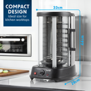 Baridi DH216  Rotisserie Grill, Kebabs, Gyros, Skewers, Roasts, 1500W, 21L, Black