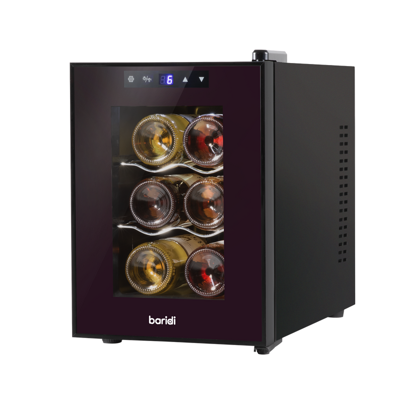 Baridi DH217  6 Bottle Wine Cooler, Thermoelectric, 5-18 degreeC, Touch Control